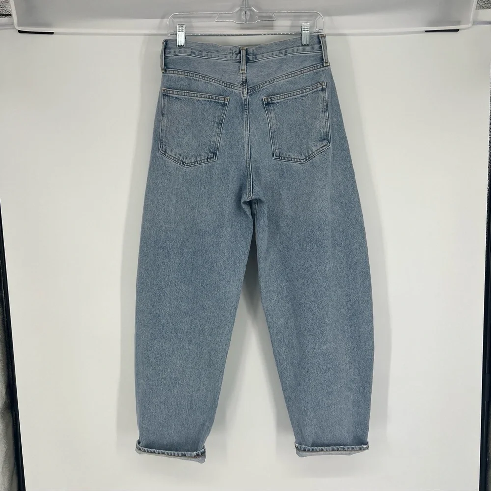 Agolde Balloon Baggy Leg Mid Rise Light Wash Classic Bohemian Denim Jeans 27